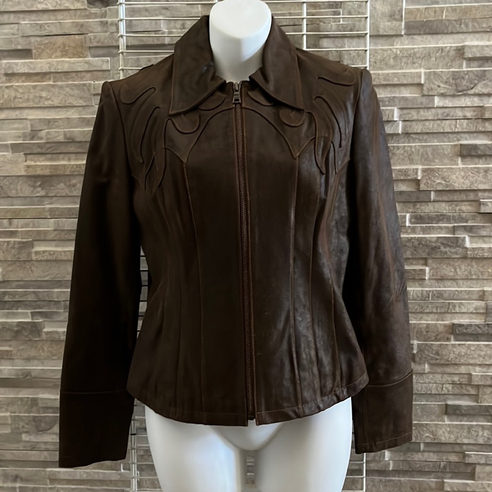 GUESS suede jacket/deep brown